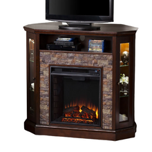 Load image into Gallery viewer, Redden Wall/Corner Electric Fireplace TV Stand in Espresso