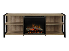 Load image into Gallery viewer, Asher Electric Fireplace TV Stand w/ Logs in Tudor Oak