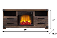 Load image into Gallery viewer, Perry Electric Fireplace TV Stand in Rustic Brown - SP6543-OF