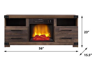 Perry Electric Fireplace TV Stand in Rustic Brown - SP6543-OF