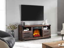 Load image into Gallery viewer, Perry Electric Fireplace TV Stand in Rustic Brown - SP6543-OF