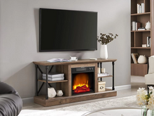 Load image into Gallery viewer, Sheffield Electric Fireplace TV Stand in Bleached Gray