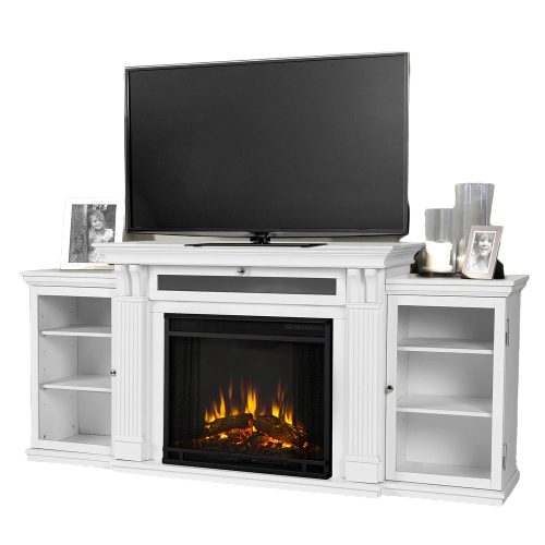 Calie Electric Fireplace Entertainment Center in White