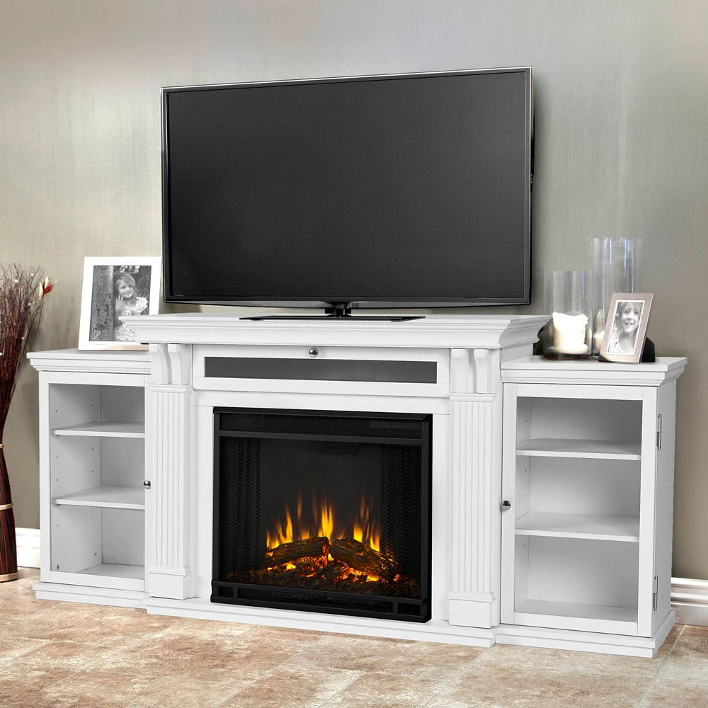 Calie Electric Fireplace Entertainment Center in White – Cozy Tv Stands