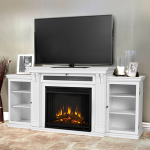 Calie Electric Fireplace Entertainment Center in White