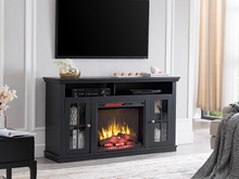 Load image into Gallery viewer, Brady Electric Fireplace TV Stand in Rustic Black