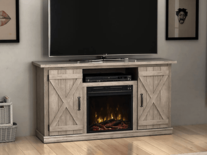Killian Electric Fireplace Media Console in Sargent Oak