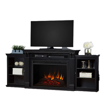 Load image into Gallery viewer, Tracey Grand Infrared Electric Fireplace Entertainment Center in Black
