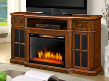 Load image into Gallery viewer, Sinclair Electric Fireplace TV Stand in Aged Cherry