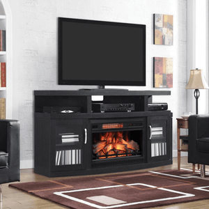 Cantilever Infrared Electric Fireplace Media Cabinet in Embossed Oak - 26MM5508-NB04