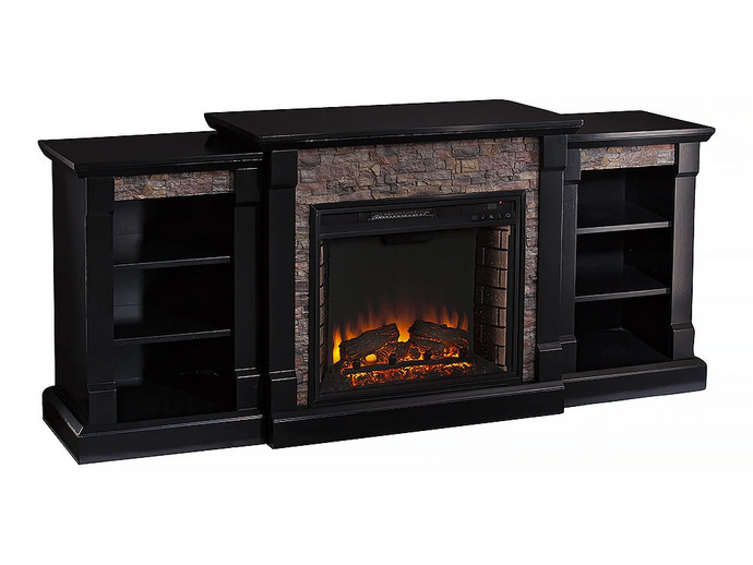 Gallatin Electric Fireplace Entertainment Center in White