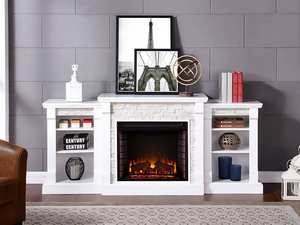 Gallatin Electric Fireplace Entertainment Center in White