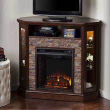 Load image into Gallery viewer, Redden Wall/Corner Electric Fireplace TV Stand in Espresso