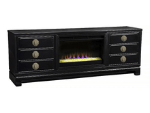 Load image into Gallery viewer, Ming Infrared Electric Fireplace Entertainment Center in Satin Black