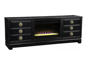Ming Infrared Electric Fireplace Entertainment Center in Satin Black