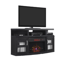 Load image into Gallery viewer, Cantilever Infrared Electric Fireplace Media Cabinet in Embossed Oak - 26MM5508-NB04