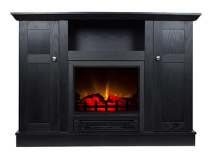 Barclay Electric Fireplace Media Cabinet in Black Oak