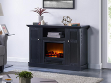 Load image into Gallery viewer, Barclay Electric Fireplace Media Cabinet in Black Oak