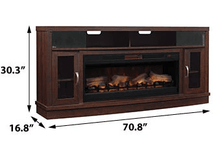 Load image into Gallery viewer, Deerfield Electric Fireplace Entertainment Center in Antique Brown Cherry - 42MMS90151-PC84