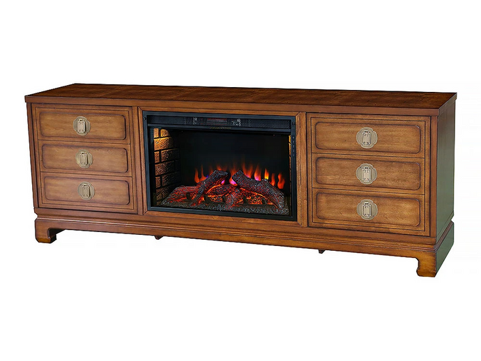 Ming Infrared Electric Fireplace Entertainment Center in Frost Cherry