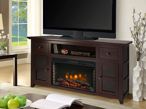 Winchester Electric Fireplace TV Stand in Dark Walnut