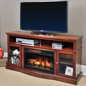 Walker Infrared Electric Fireplace Entertainment Center in Cherry - 25MM5326-C245
