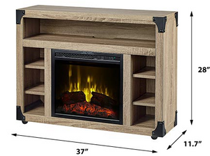 Chelsea Infrared Electric Fireplace Media Cabinet in Distressed Oak