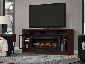 Deerfield Electric Fireplace Entertainment Center in Antique Brown Cherry - 42MMS90151-PC84