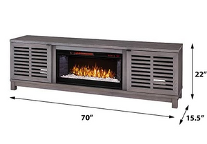 Carlsbad Infrared Electric Fireplace Entertainment Center in Gray Walnut