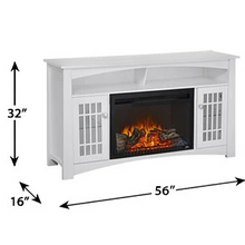 Load image into Gallery viewer, Adele Electric Fireplace Media Console in White