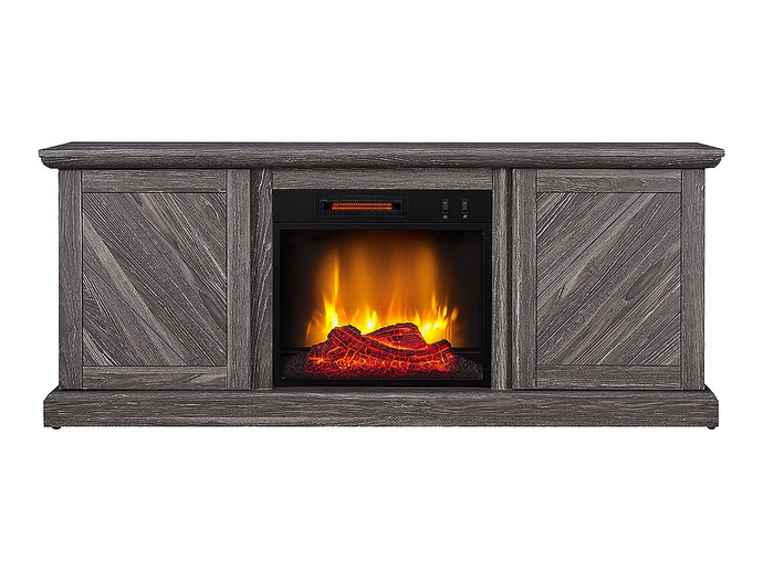 Walden Electric Fireplace TV Stand in Weathered Gray