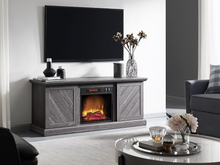 Load image into Gallery viewer, Walden Electric Fireplace TV Stand in Weathered Gray