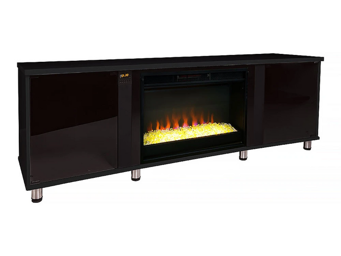 Voyager Infrared Electric Fireplace Entertainment Center in Satin Black