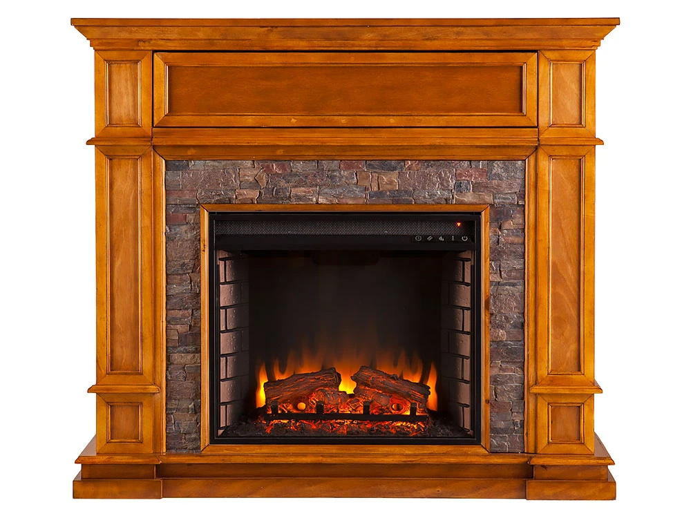 Belleview Electric Fireplace Media Console in Sienna