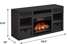 Load image into Gallery viewer, Greatlin Infrared Electric Fireplace TV Stand in Black Walnut - 26MMAS6064-NW07