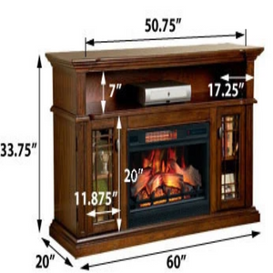 Wallace Infrared Electric Fireplace Entertainment Center in Empire Cherry - 26MM1264-C237