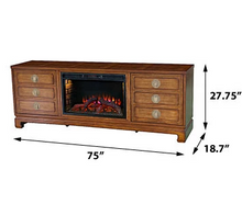Load image into Gallery viewer, Ming Infrared Electric Fireplace Entertainment Center in Frost Cherry